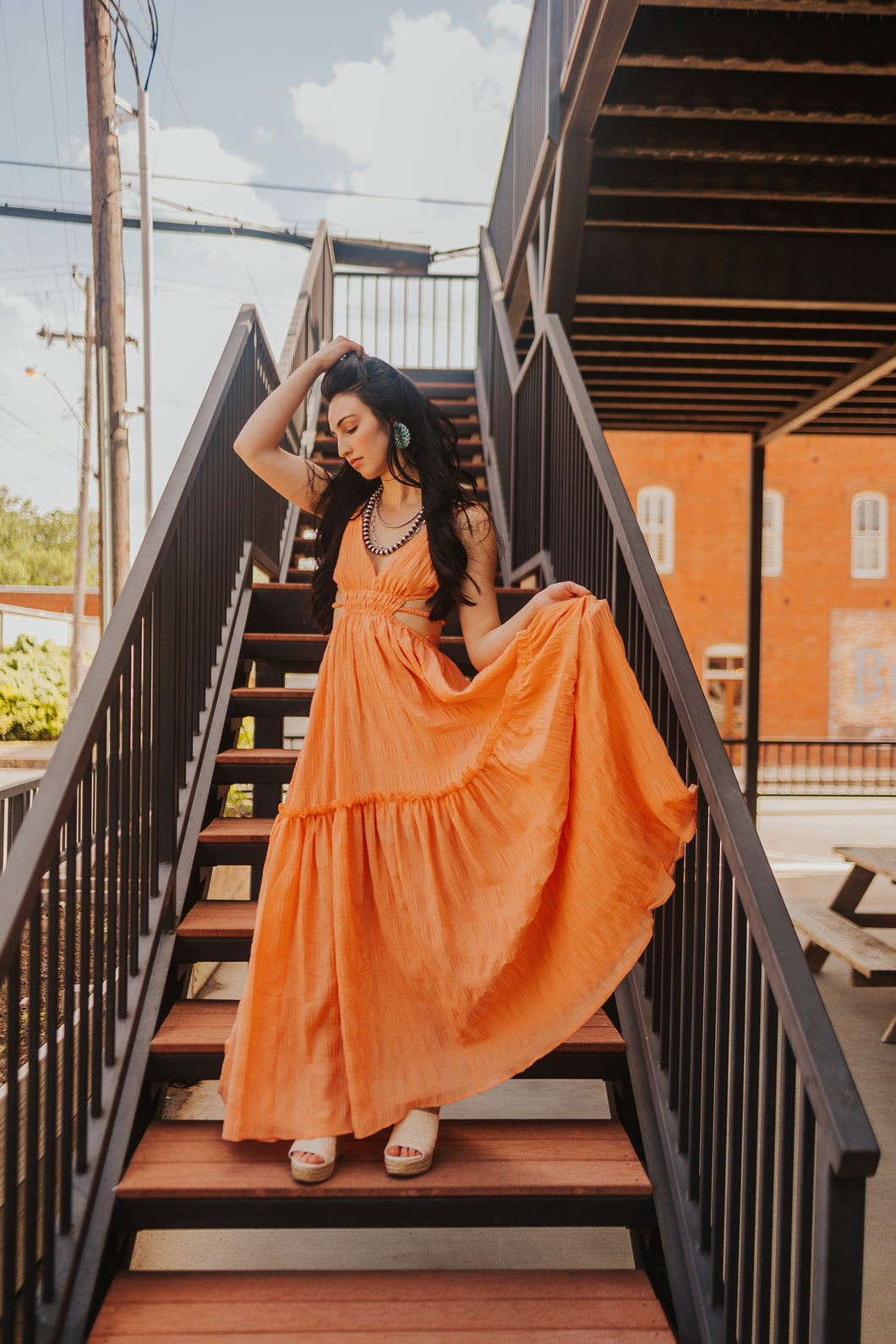 The Eliana Maxi Dress in Light Salmon