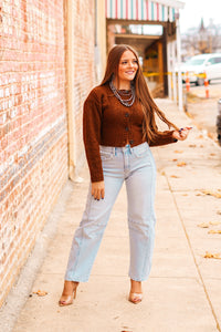 The Cowboy Cardigan in Brown