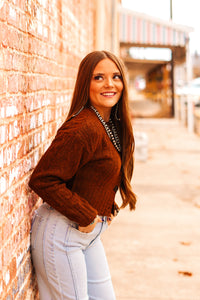 The Cowboy Cardigan in Brown