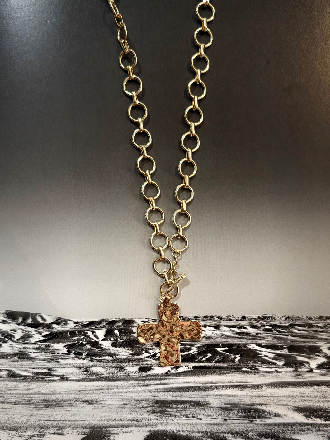 Hammered Cross Necklace