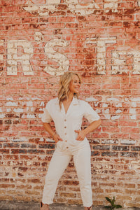 The Audie Jumpsuit in Oatmeal