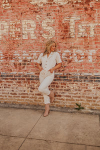 The Audie Jumpsuit in Oatmeal