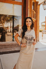 Load image into Gallery viewer, The American Free Bird T-Shirt Dress in Khaki
