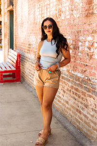 The Birdie Shorts in Taupe