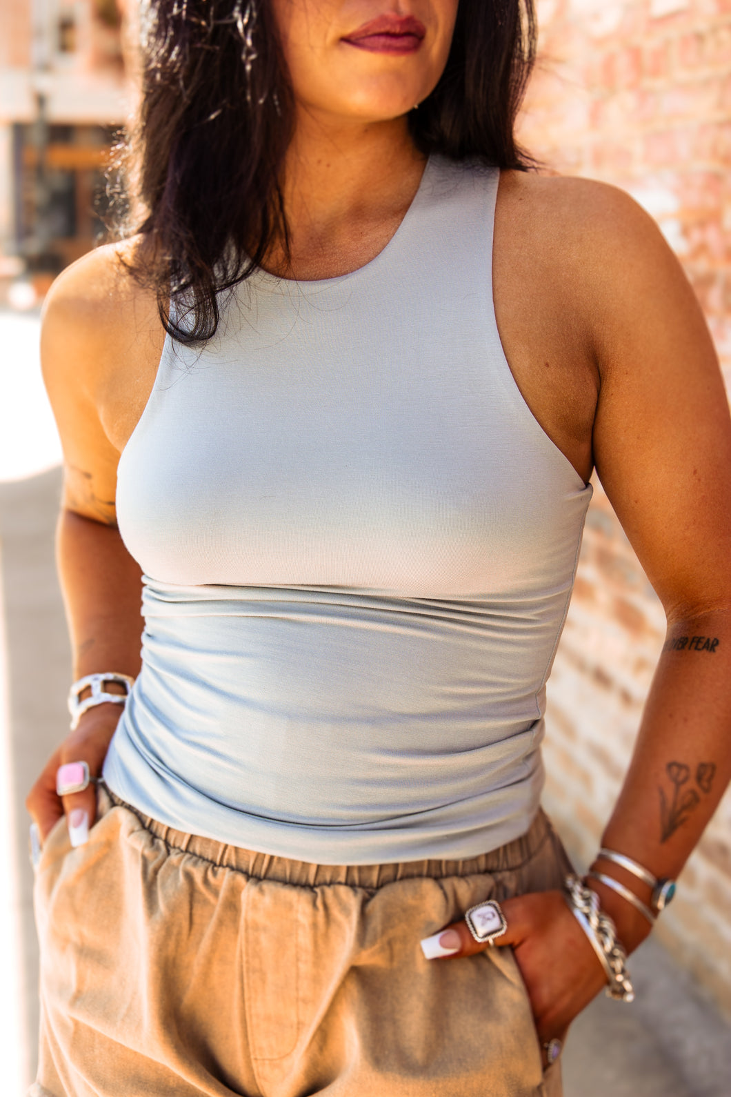 The Aster Crop Top in Seafoam