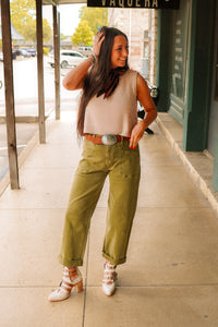 The Beisel Tie Sweater in Beige