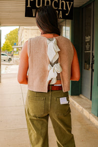 The Beisel Tie Sweater in Beige
