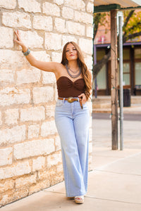 The Prescott Tube Top in Brown