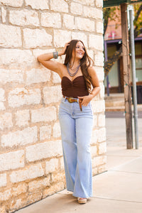 The Prescott Tube Top in Brown