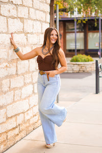 The Prescott Tube Top in Brown