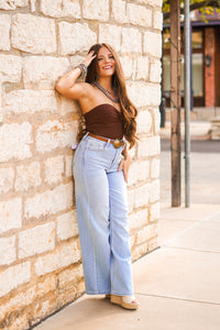 The Prescott Tube Top in Brown