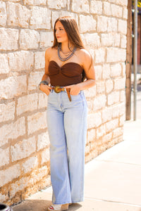 The Prescott Tube Top in Brown