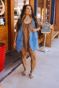 The Bayker Romper in Toffee