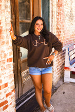 Load image into Gallery viewer, The Horse Bit Crewneck in Chocolate
