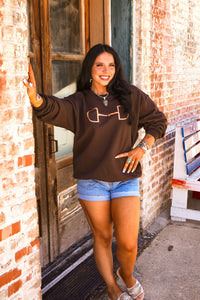 The Horse Bit Crewneck in Chocolate