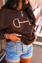 Load image into Gallery viewer, The Horse Bit Crewneck in Chocolate

