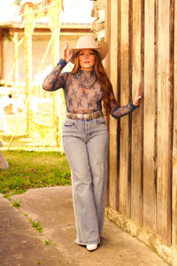 The Whitney Lace Top in Teal