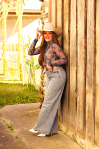 The Whitney Lace Top in Teal