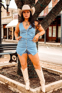 The Slater Romper in Denim