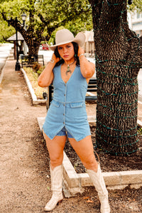 The Slater Romper in Denim