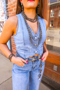 The Maybree Denim Vest