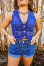 Load image into Gallery viewer, The Maybree Vest in Dark Denim
