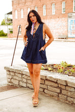 Load image into Gallery viewer, The Willa Romper in Dark Denim
