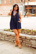 Load image into Gallery viewer, The Willa Romper in Dark Denim
