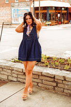 Load image into Gallery viewer, The Willa Romper in Dark Denim
