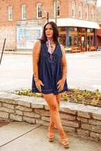 Load image into Gallery viewer, The Willa Romper in Dark Denim
