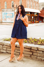 Load image into Gallery viewer, The Willa Romper in Dark Denim
