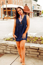 Load image into Gallery viewer, The Willa Romper in Dark Denim
