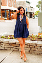 Load image into Gallery viewer, The Willa Romper in Dark Denim
