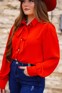 The Gringa Tie Top in Red