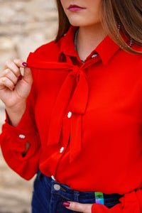 The Gringa Tie Top in Red