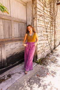 The Robin Wide Leg Pants in Mauve