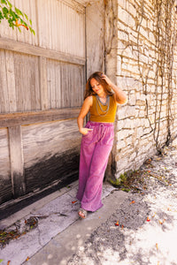 The Robin Wide Leg Pants in Mauve