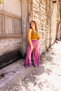 The Robin Wide Leg Pants in Mauve