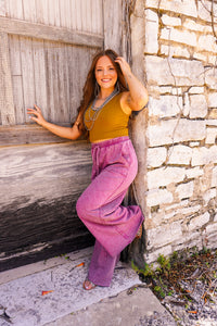 The Robin Wide Leg Pants in Mauve