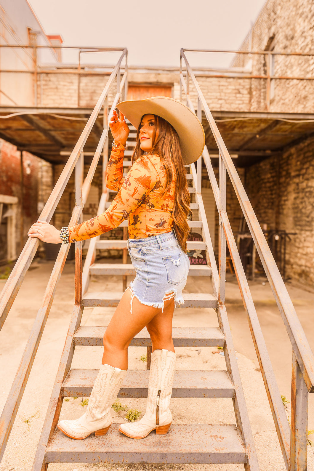 The Sedona Roper Mesh Top in Rust