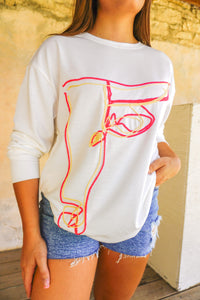 The Hereford Outline Embroidered Top