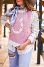 Load image into Gallery viewer, The Horseshoe Sweater Vest in Pink
