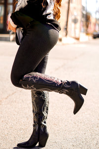 Black Snakeskin Leggings