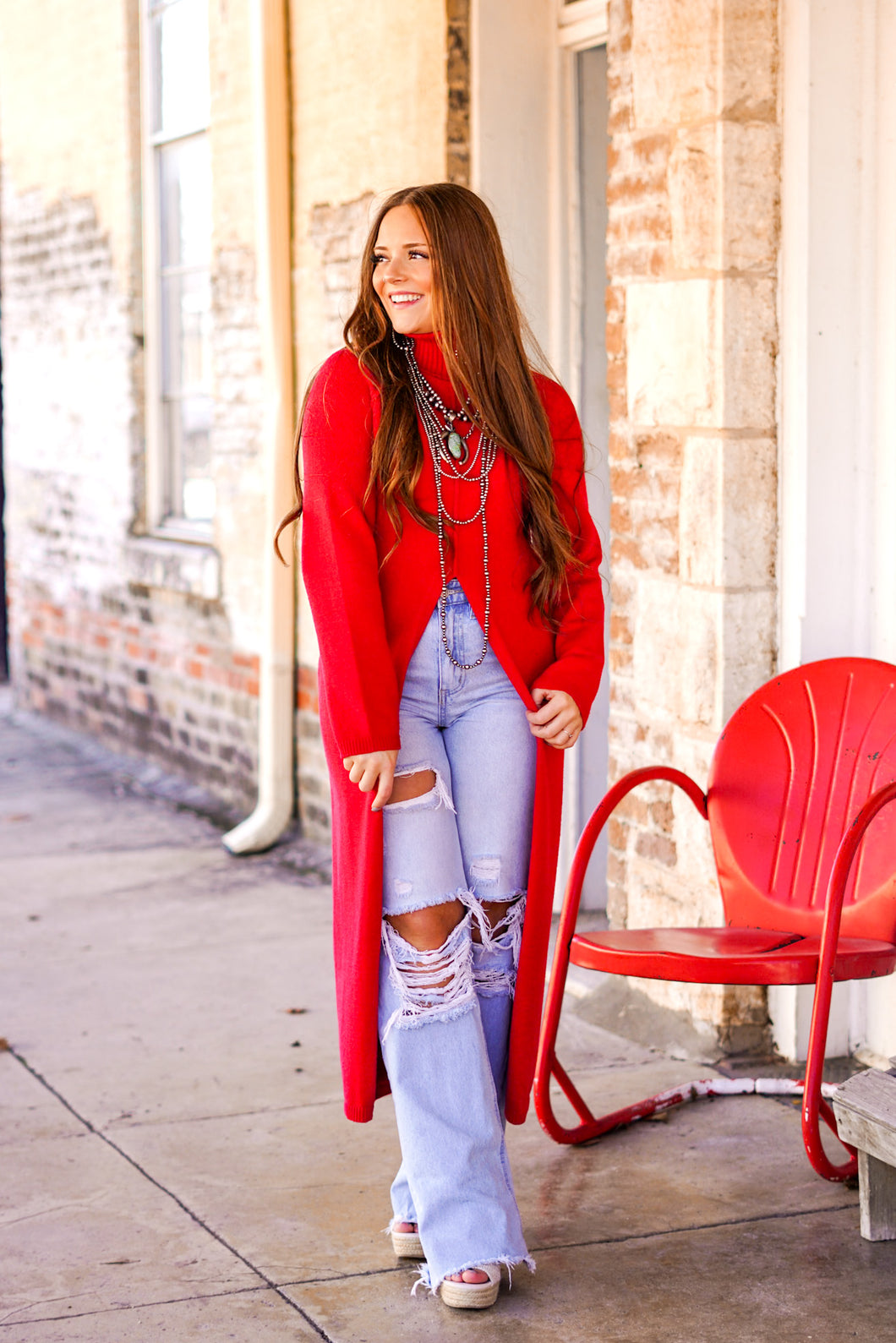 The Bellini Sweater Tunic in Red