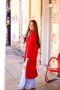 The Bellini Sweater Tunic in Red