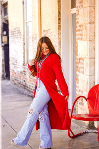 The Bellini Sweater Tunic in Red