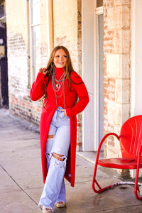 The Bellini Sweater Tunic in Red