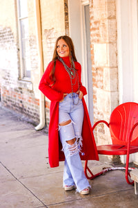 The Bellini Sweater Tunic in Red