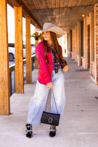 The Teagan Top in Fuchsia