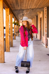 The Teagan Top in Fuchsia